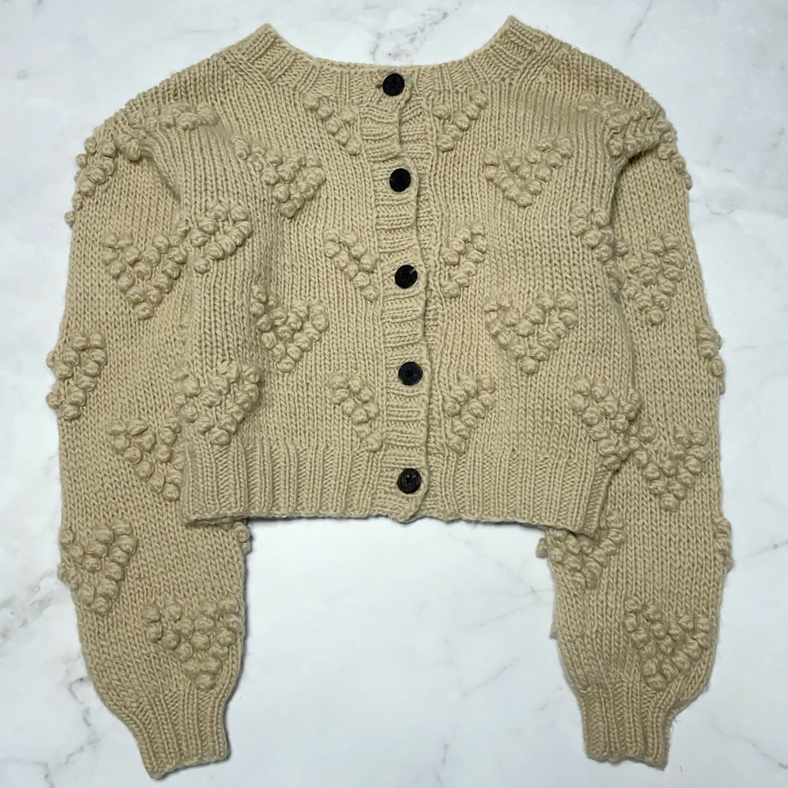 RHC Ron Herman Pom Pom Knit ハート ポンポン編み 2WAY ウール 