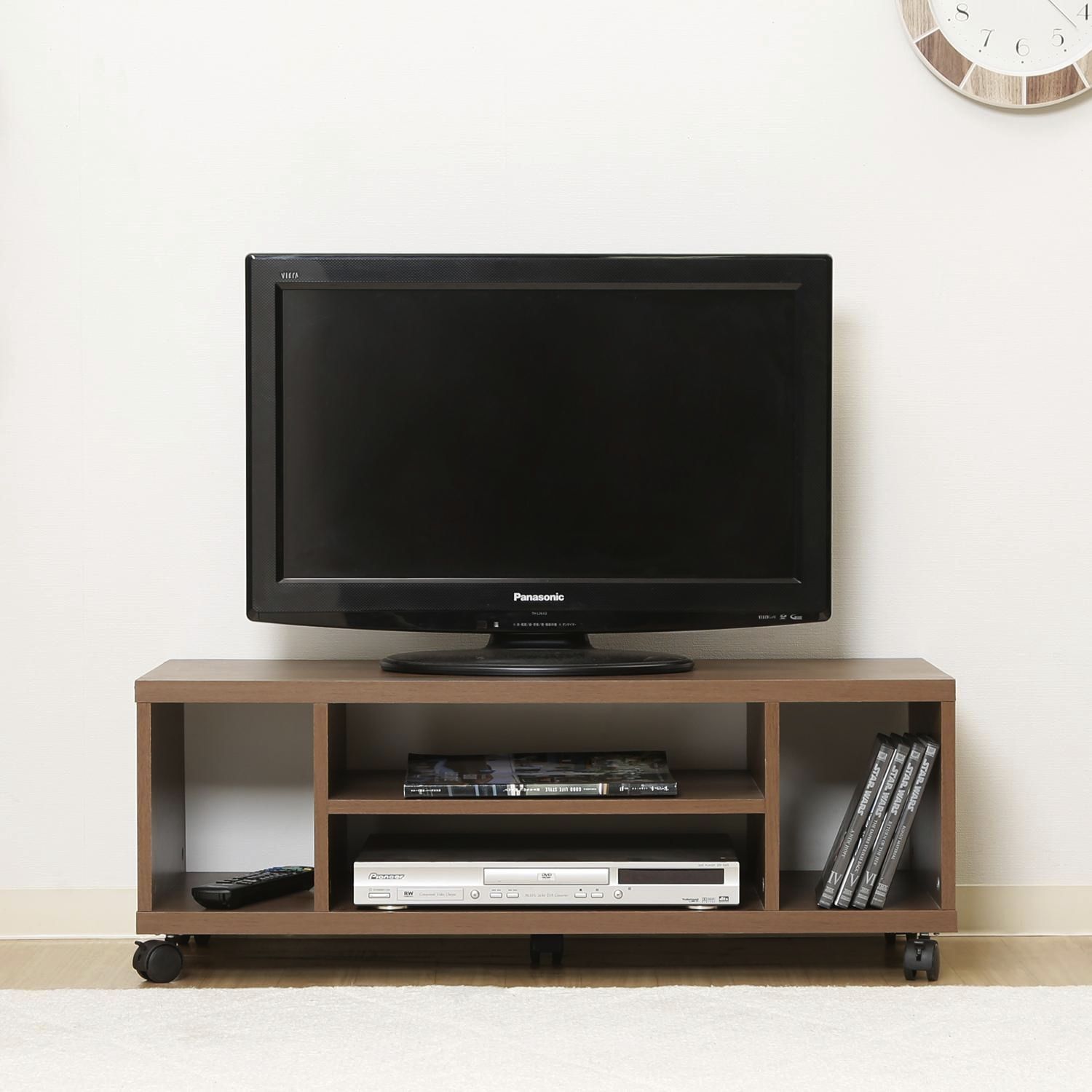 キャスター付きTV台 ミディアムブラウン - メルカリ