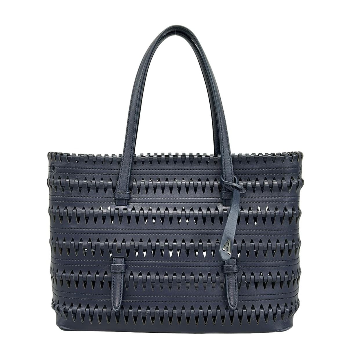 ALAIA(アライア) トートバッグ - ネイビー かごバッグ レザー 【公式通販】