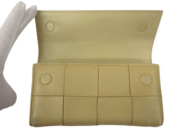 Bottega Veneta ベージュ 長財布カセット ボッテガヴェネタ BOTTEGA VENETA カセット ラージ フラップ