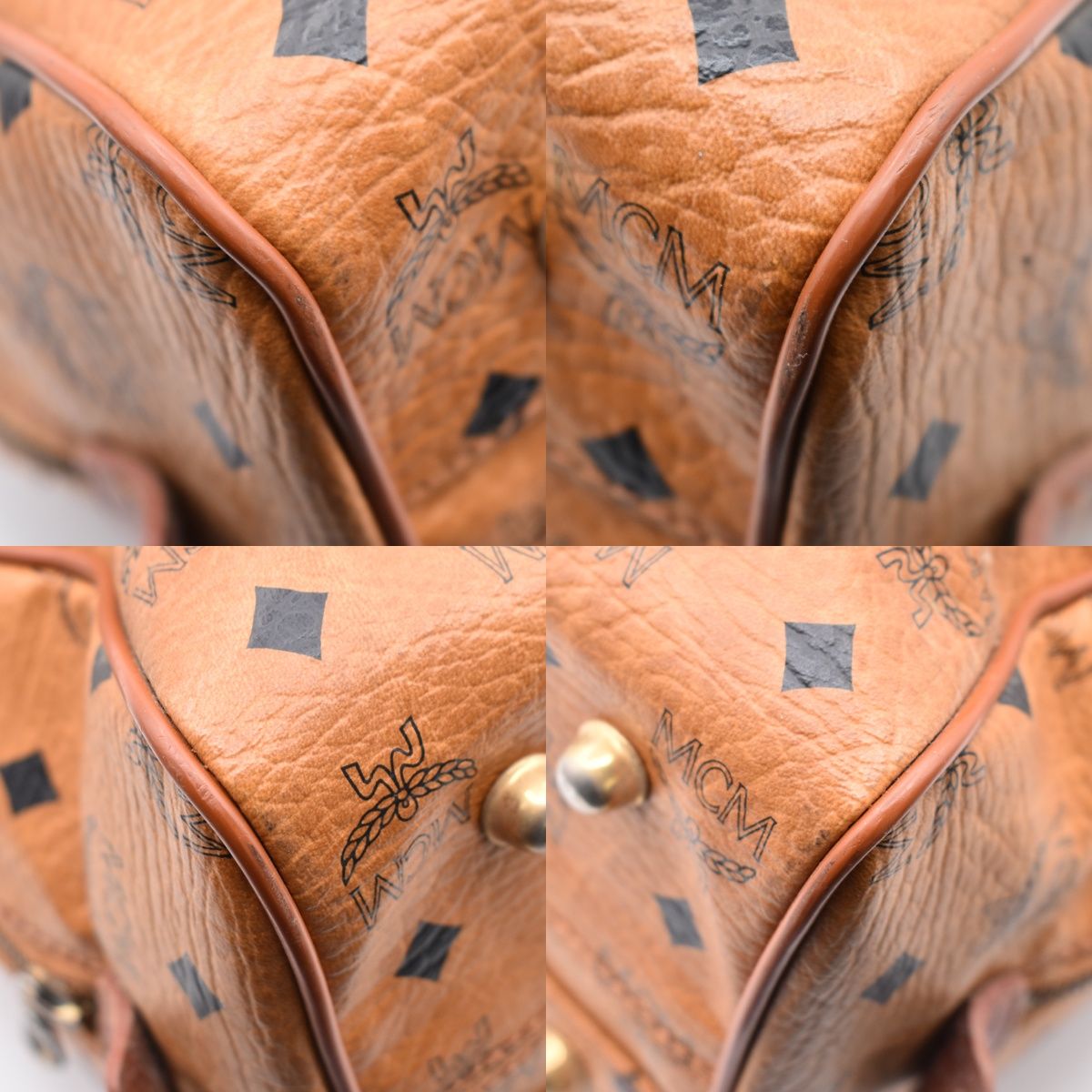 MCM エムシーエム ハンドバッグ ミニ ボストンバッグ ブラウン レザー