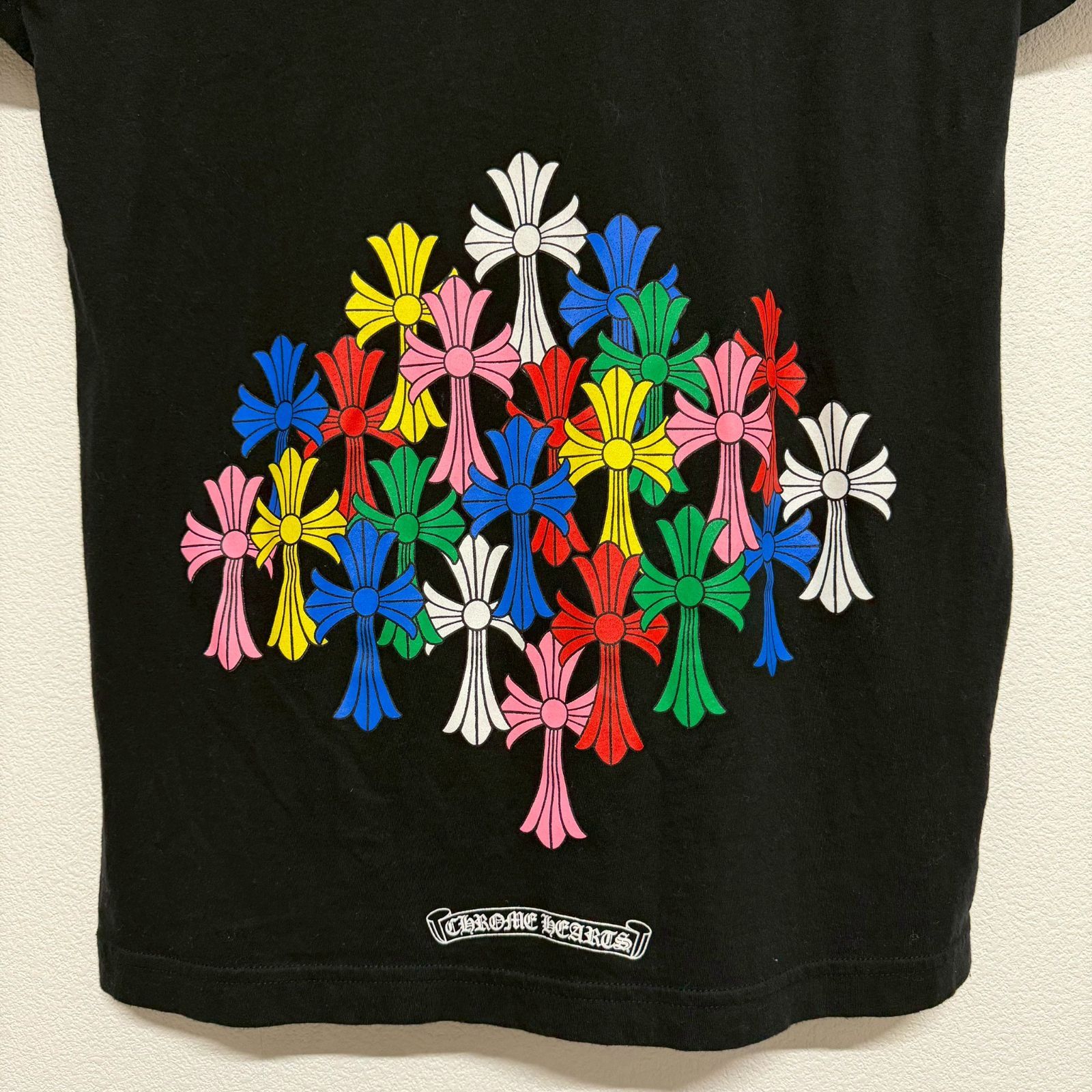 CHROME HEARTS Cemetery Cross Multi Color Scroll Label クロムハーツ