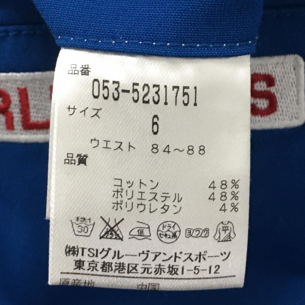 美品】パーリーゲイツ パンツ ブルー ロゴ刺しゅう 無地 メンズ 6(XL