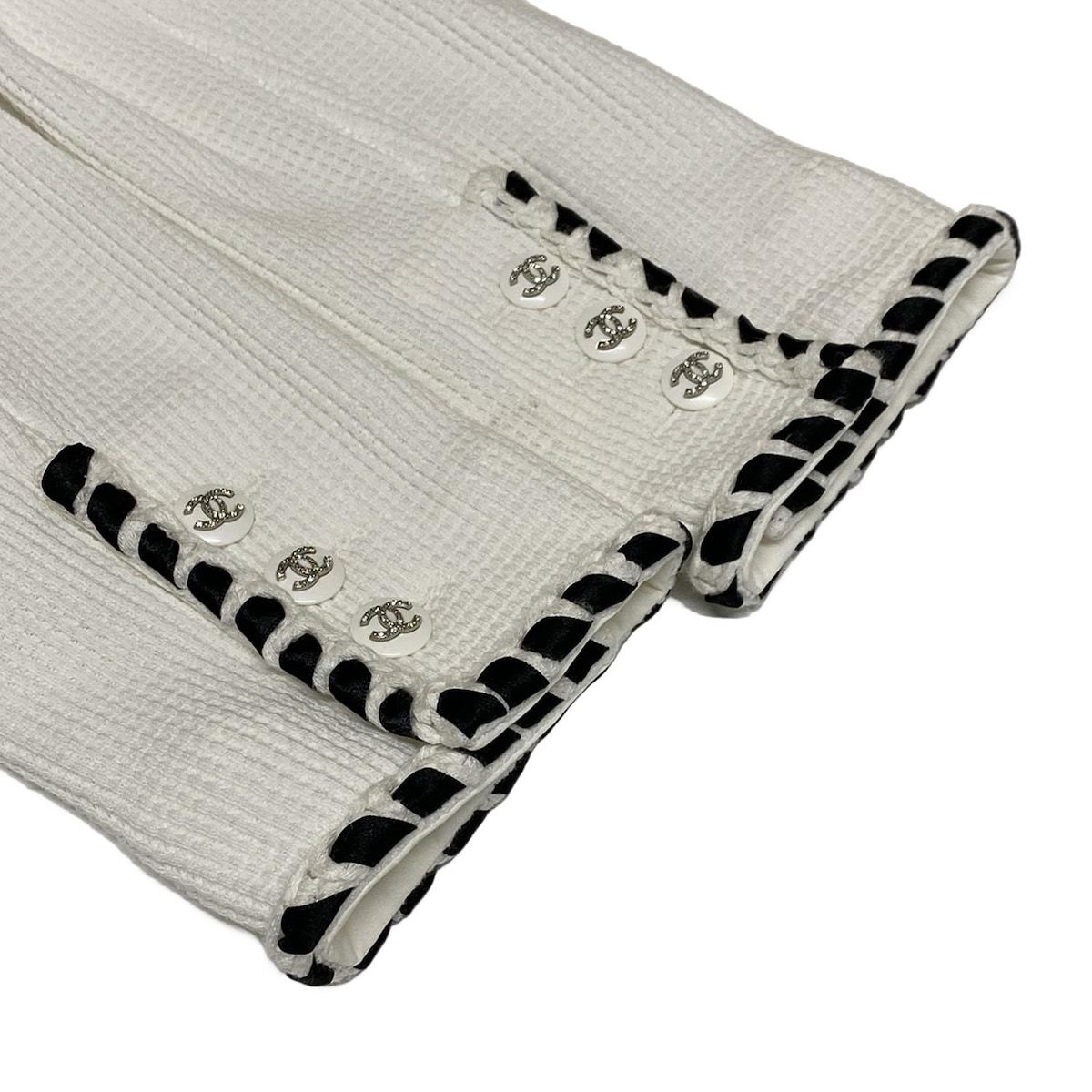 シャネル ジャケット サイズ34 S レディース美品 P70028V60820 白×黒