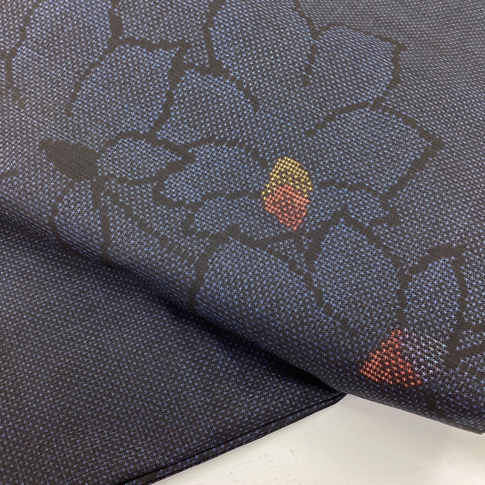 中古品 袷着物 本場奄美大島紬 証紙つき 正絹 ワイドサイズ R281