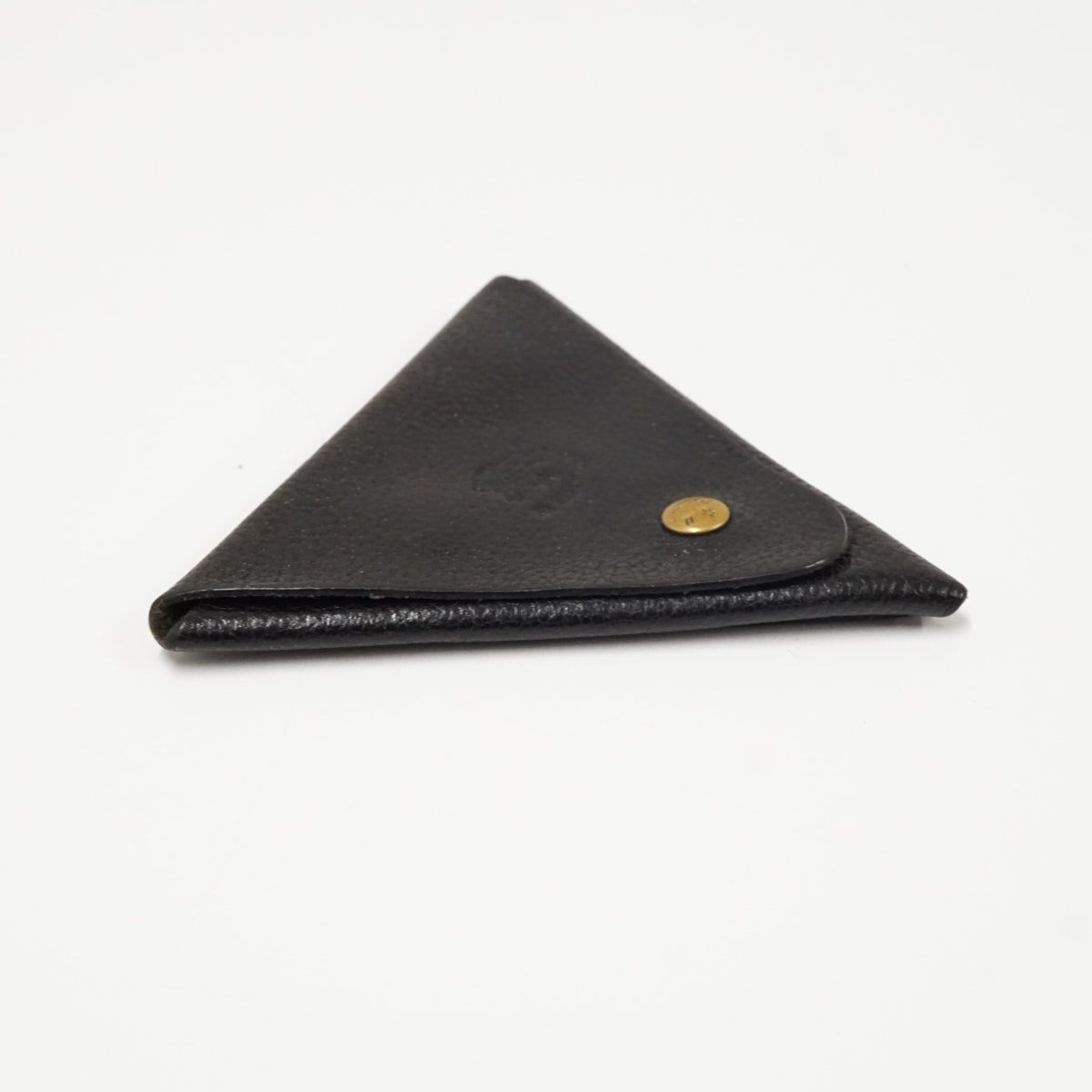 IL BISONTE イルビゾンテ レザー 三角 コインケース USED品 ブラック