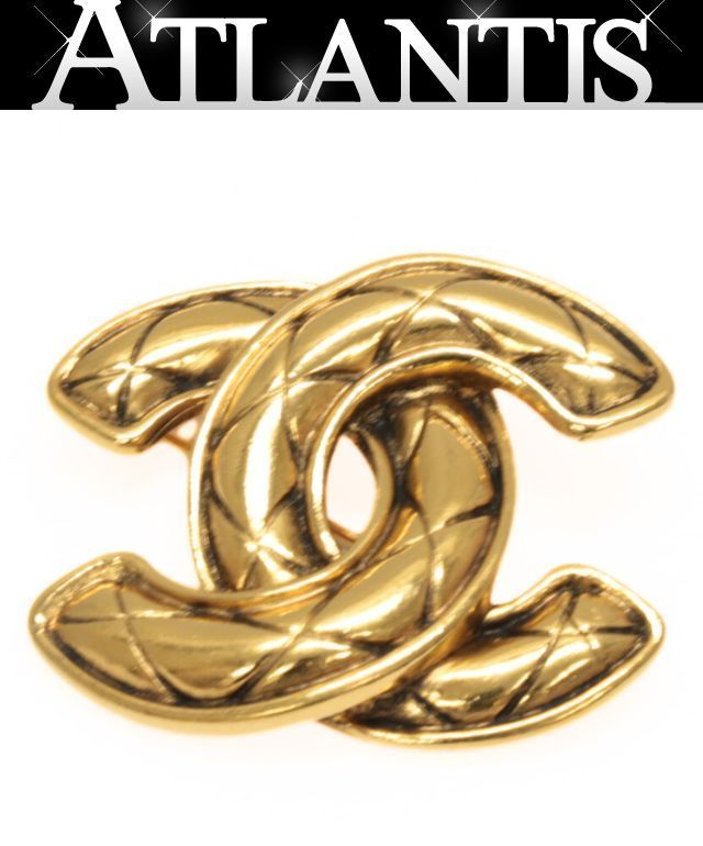 シャネル CHANEL ココマーク マトラッセ ブローチ ゴールド METAL