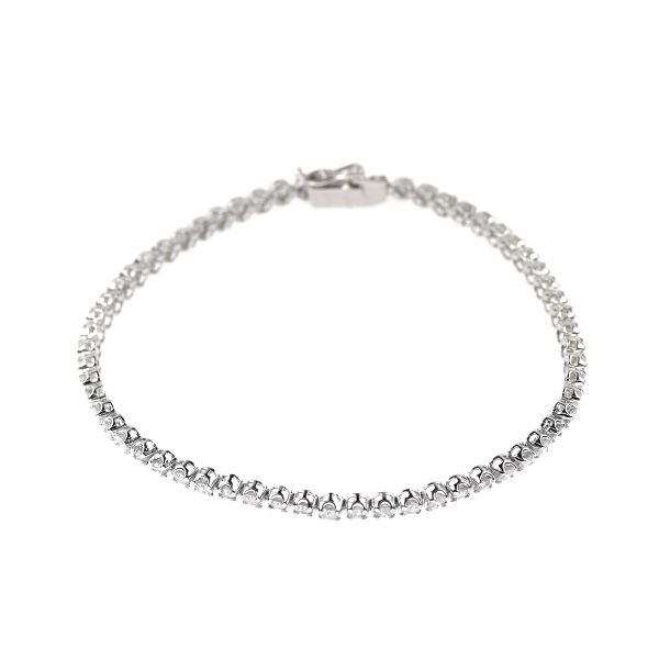 K18WG ダイヤモンド ブレスレット 3.00ct テニス - メルカリ
