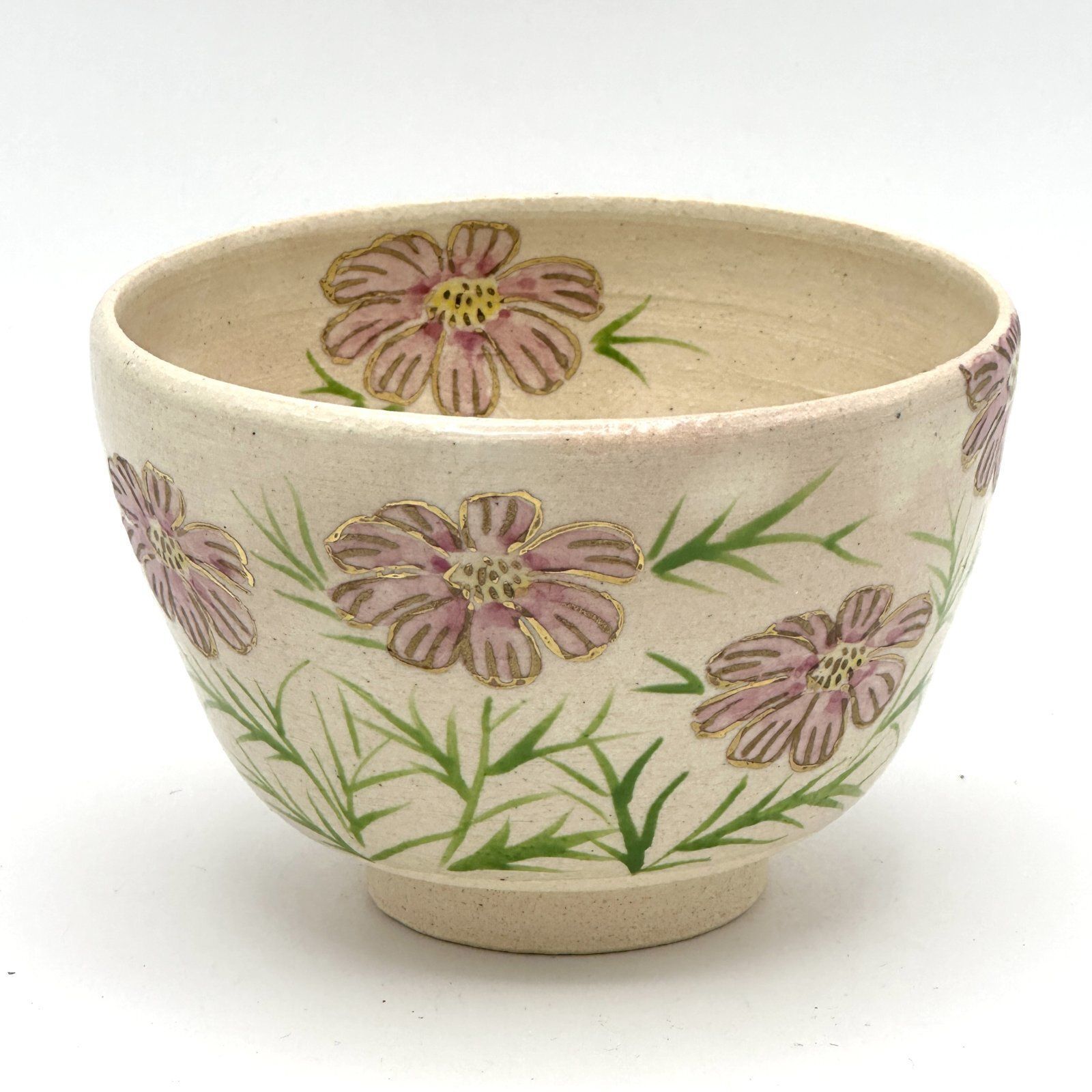 八木海峰作 京焼 手描き抹茶茶碗（秋桜） - メルカリ