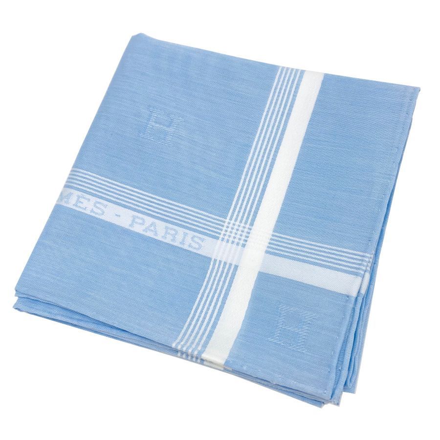 新品】エルメス HERMES ハンカチーフ ハンカチ《 Hレリーフ 》コットン