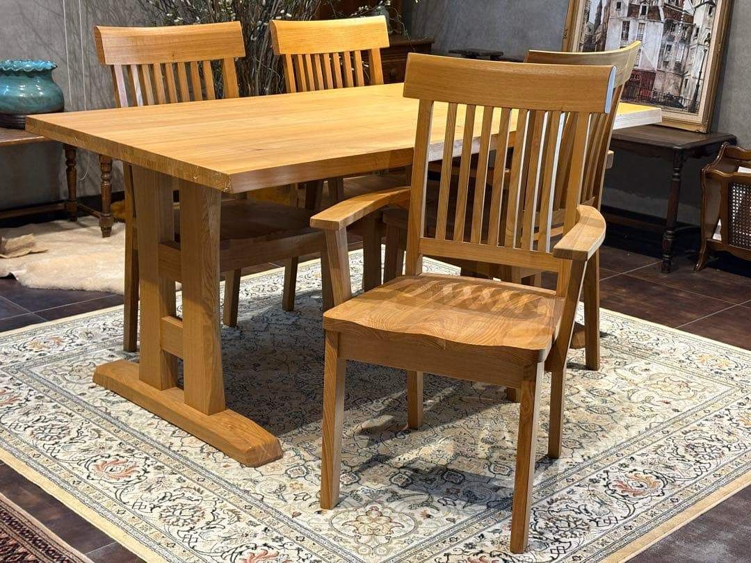 無垢材 ダイニングテーブル 食卓机 アンティーク ヴィンテージ