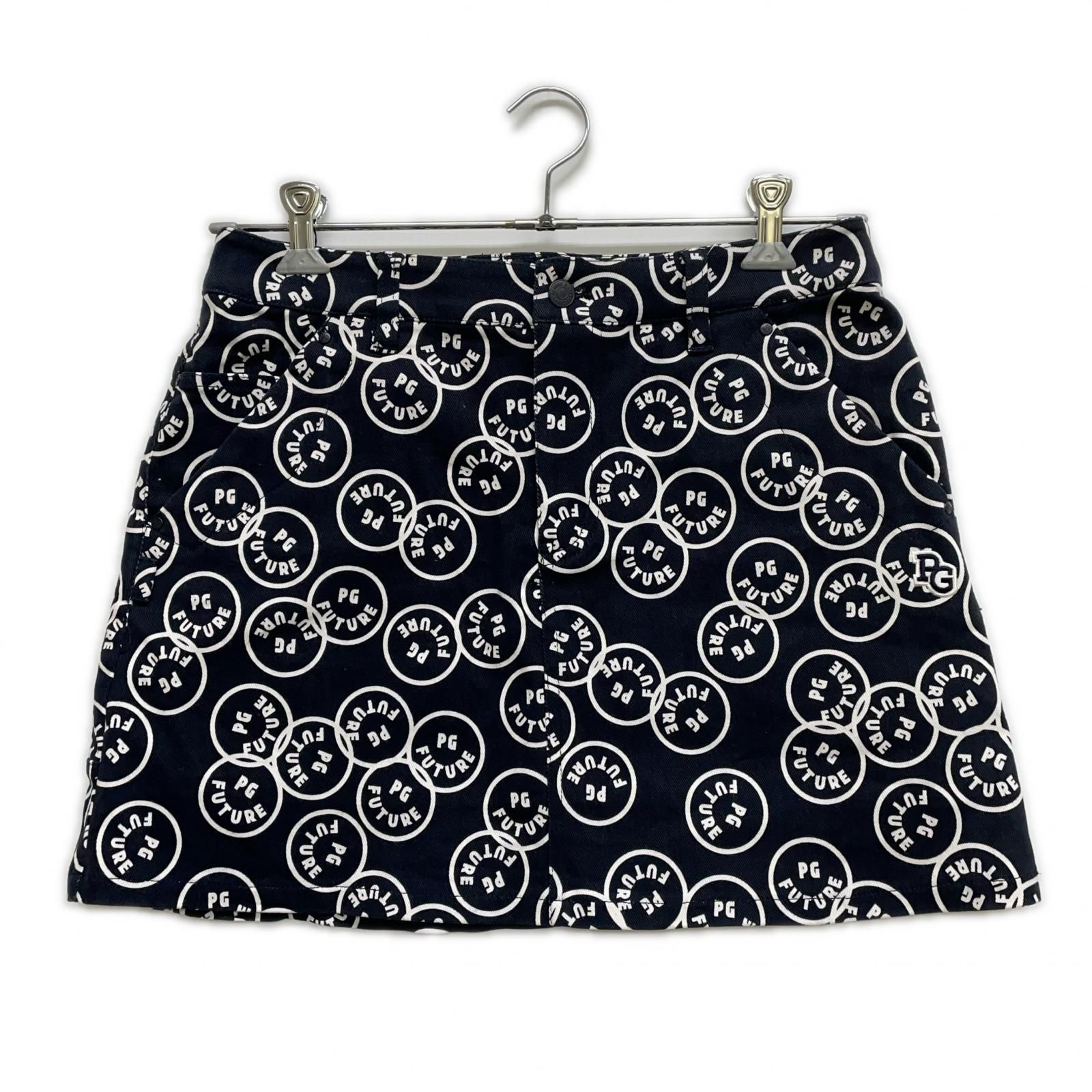 中古 レディース パーリーゲイツ PEARLY GATES スカート 2(L) 紺×白