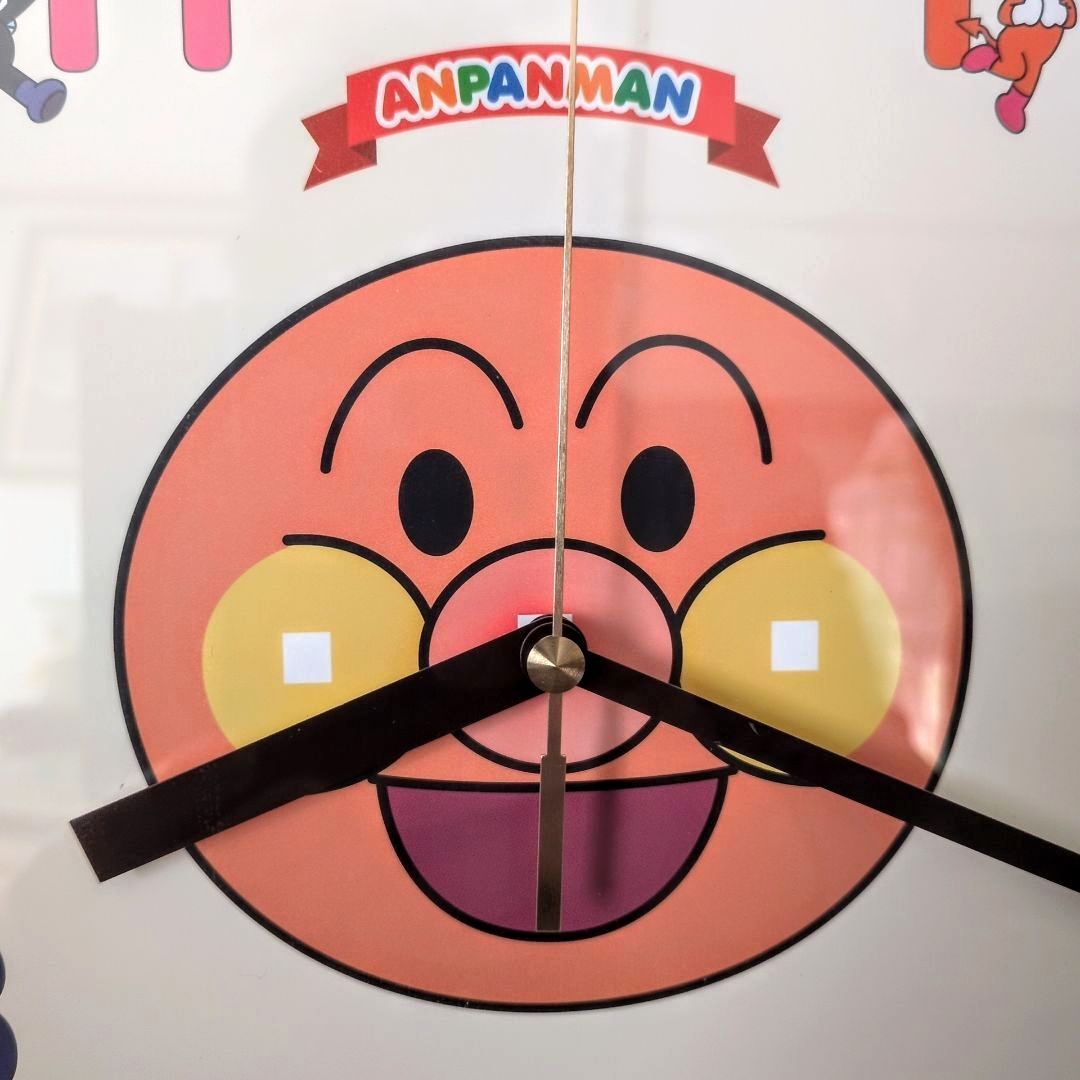 美品】アンパンマン 壁掛け時計 直径約30cm「それいけ！アンパンマン