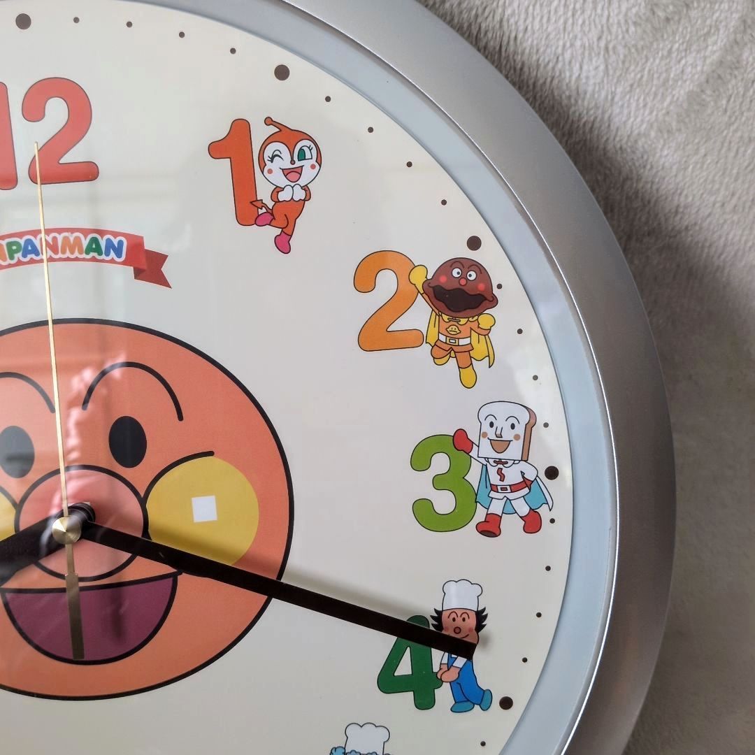 美品】アンパンマン 壁掛け時計 直径約30cm「それいけ！アンパンマン