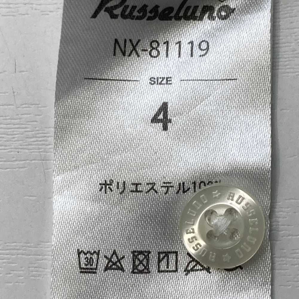サイズ：4 RUSSELUNO ラッセルノ 半袖ポロシャツ 総柄 ホワイト系