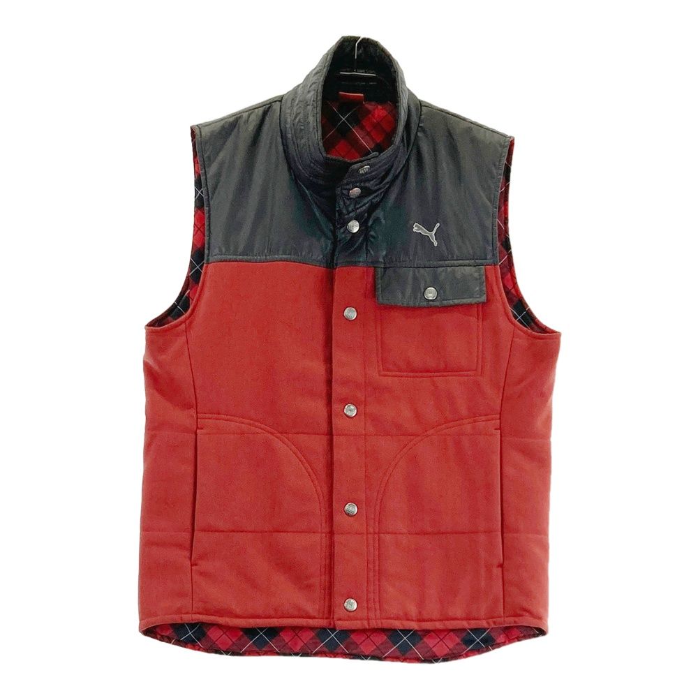 プーマゴルフ 中綿ベスト Mサイズ サイズ：M PUMA GOLF プーマゴルフ 中綿ベスト ヘリンボーン柄 レッド