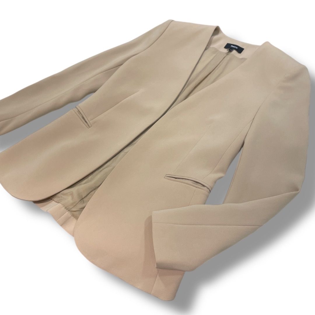 Theory ノーカラー ジャケット 00 ベージュ　Admiral Crepe Theory LIGHT SAXONY 2 LINDRAYIA ノーカラージャケット ベージュ 00