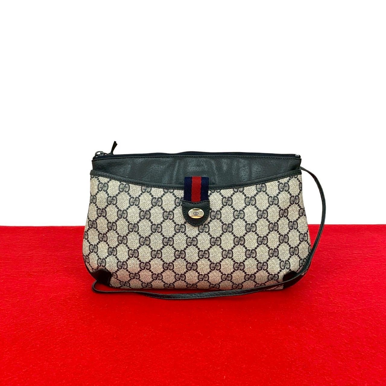 極 美品 GUCCI グッチ オールドグッチ ヴィンテージ シェリーライン GG