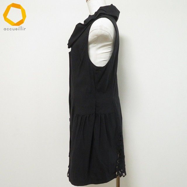 anc シズカコムロ 4298 SHIZUKA KOMURO ベスト ジレ 40 黒 レース