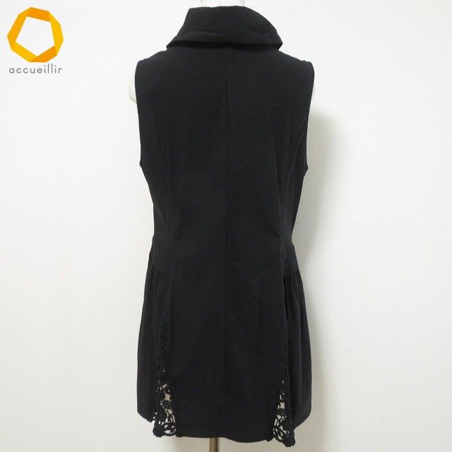 anc シズカコムロ 4298 SHIZUKA KOMURO ベスト ジレ 40 黒 レース