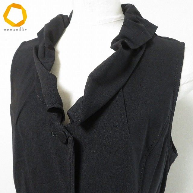 anc シズカコムロ 4298 SHIZUKA KOMURO ベスト ジレ 40 黒 レース