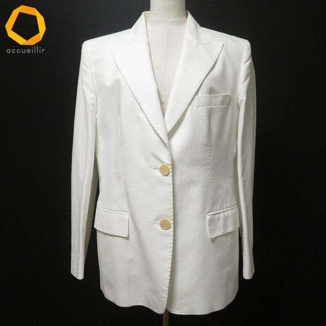 anc マックスマーラ Maxmara ジャケット 44 白 ステッチ 大きい anc マックスマーラ Maxmara ジャケット 44 白 ステッチ 大きい