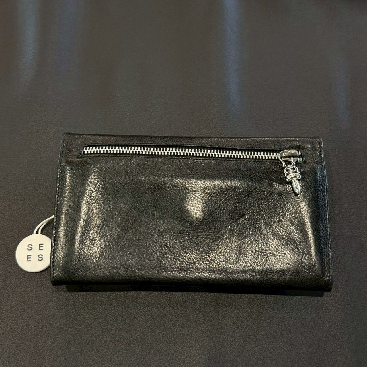 クロムハーツ グリーシーロングウォレット クロスボタン CHROMEHEARTS CHROME HEARTS（クロムハーツ） グリーシー クロスボタンレザー ロング