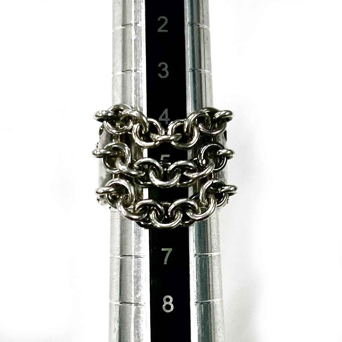 エルメス メキシコ チェーン リング #49 5号 SV925 ユニセックス 