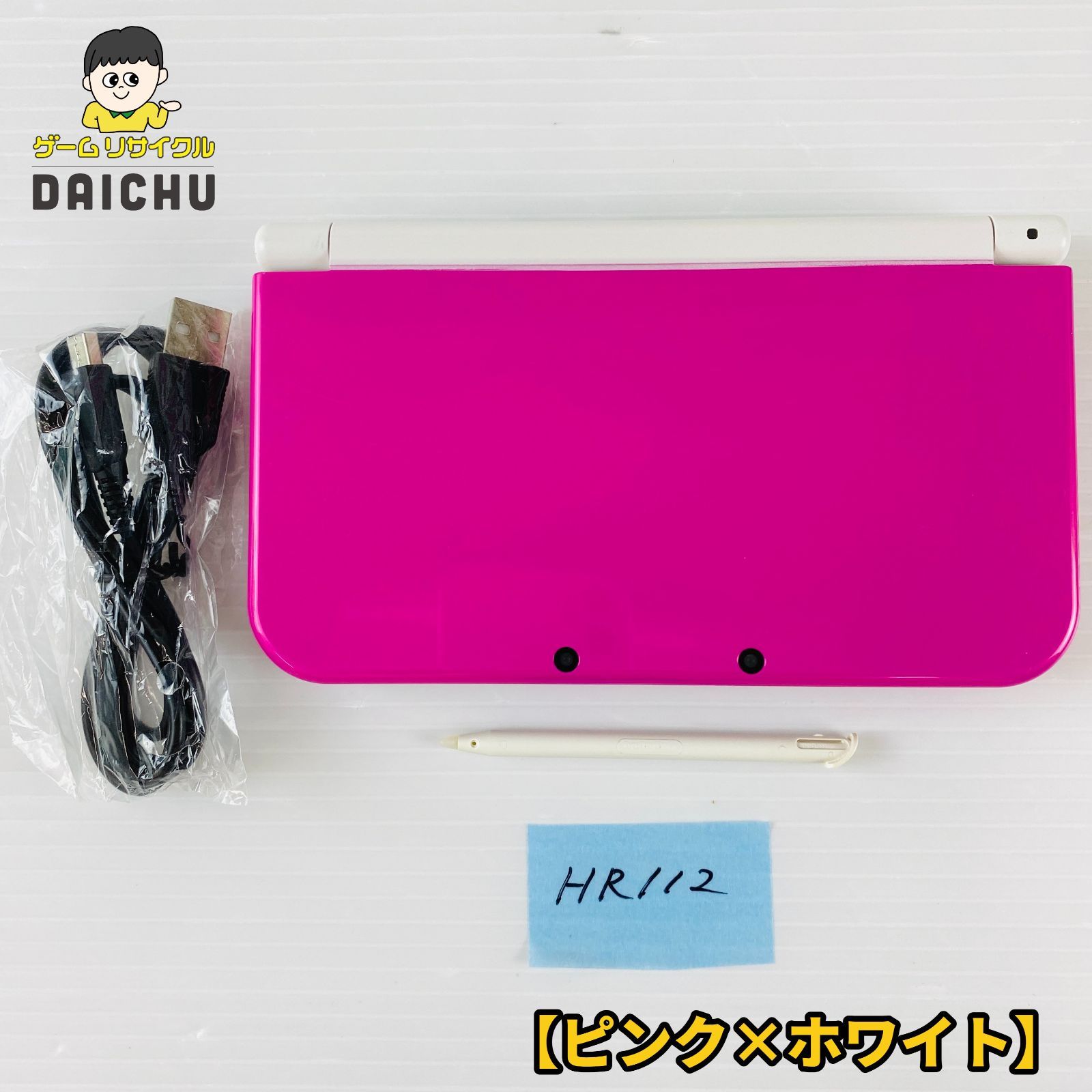 ◇HR112 New 3DSLL ピンク×ホワイト 本体・SDカード(4GB)・USBケーブル