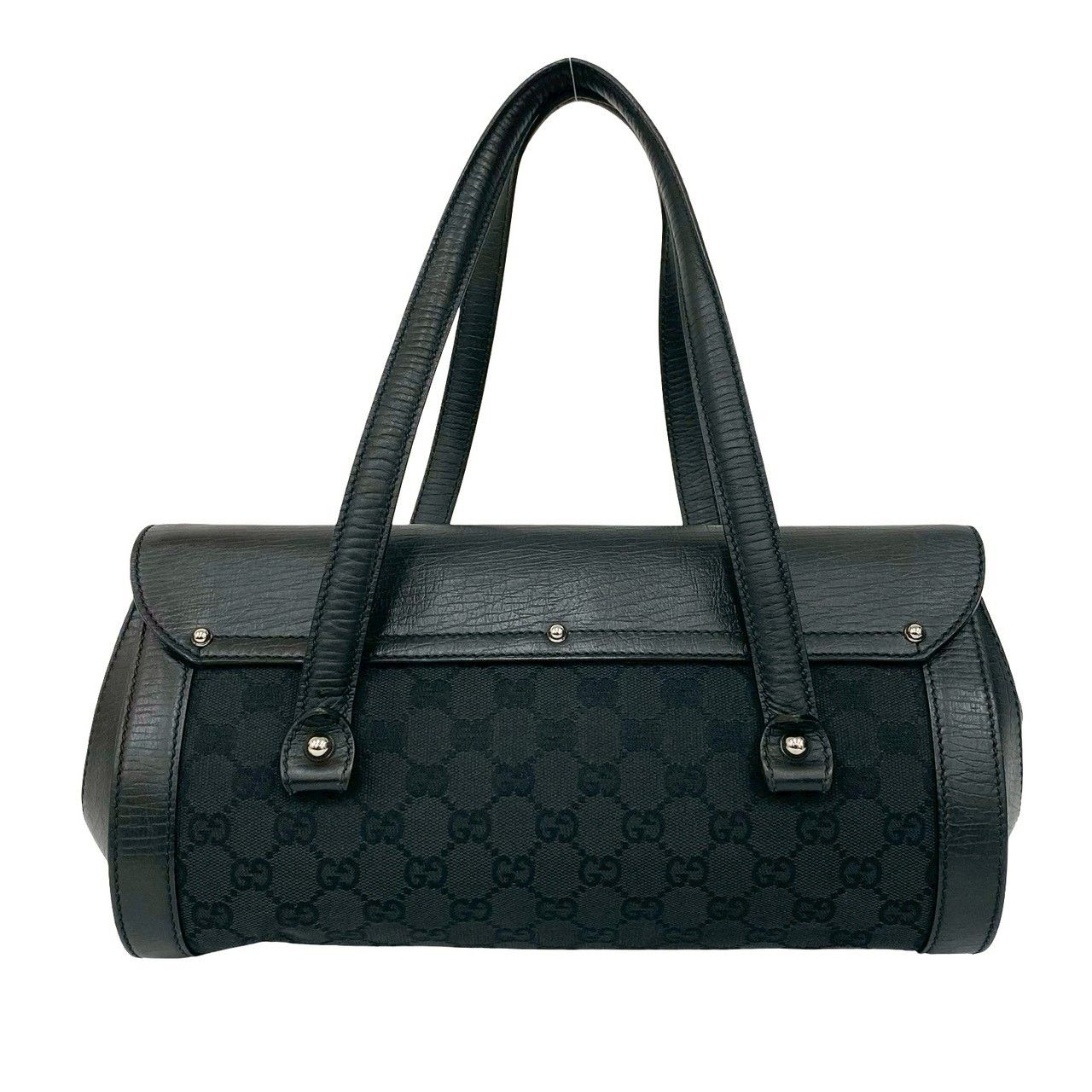 極 美品 保存袋付 GUCCI グッチ バンブー GG ロゴ 柄 レザー 本革