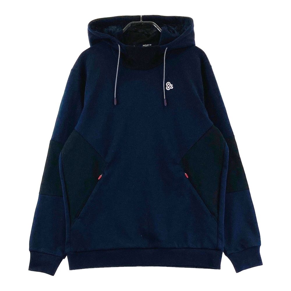サイズ：M AND PER SE アンパスィ バイカラー 長袖フーディ パーカー