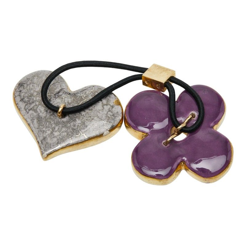 ルイ ヴィトン ヘアアクセサリー ヘアゴム ゴールド パープル シルバー