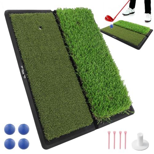 ゴルフ練習マット ゴルフマット ターフ跡 素振り スイング練習器具 ボール 6 個＆トレイ付き ショットマット ゴムマット ダフりチェック 室内 屋外兼用 470256 c 9