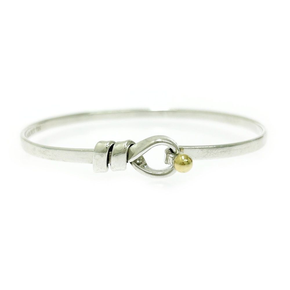 ティファニー　シルバーゴールド　バングル 中古】TIFFANY&Co. ティファニー シルバー ゴールド フック&アイ