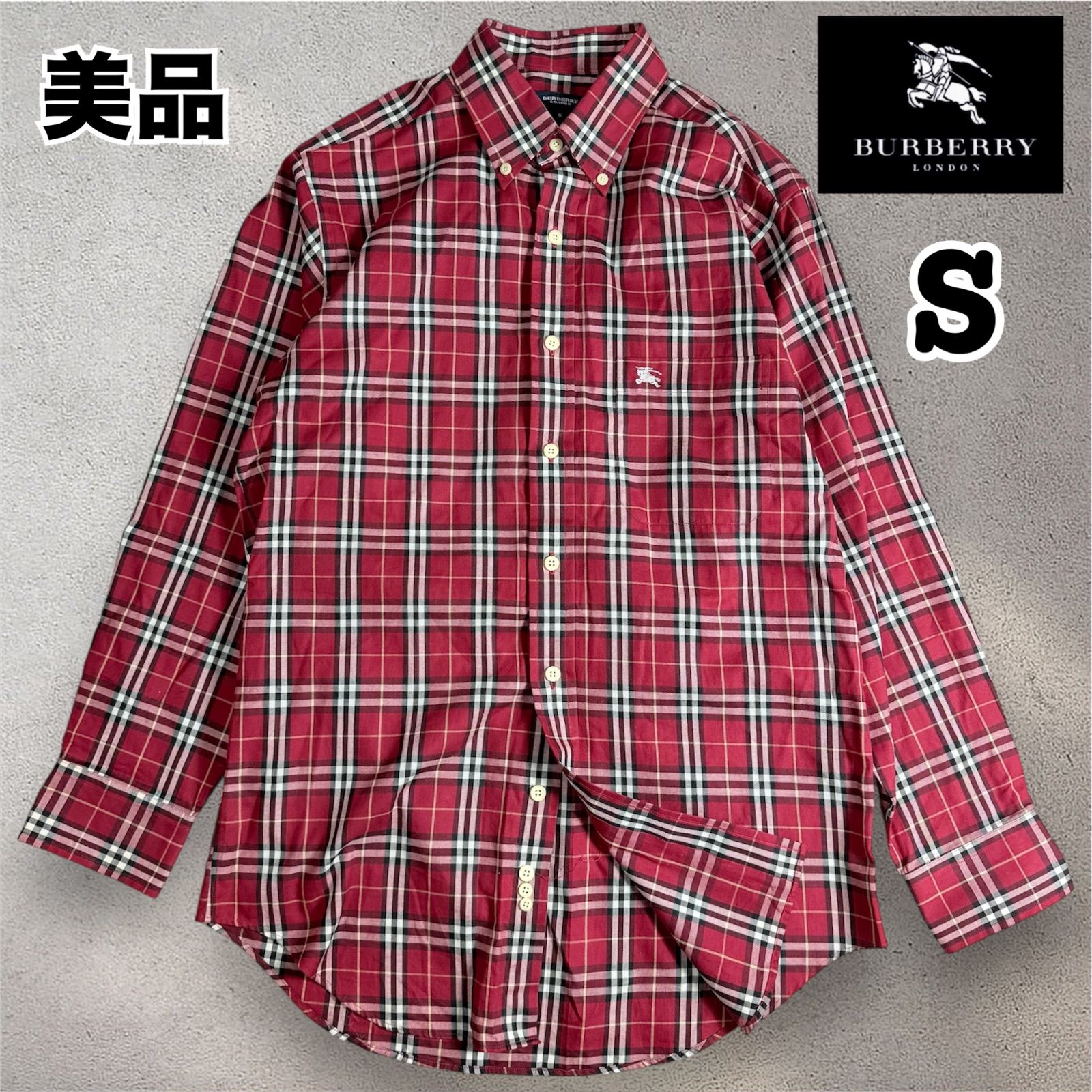 極美品 BURBERY LONDON バーバリーロンドン 長袖シャツ チェックシャツ 