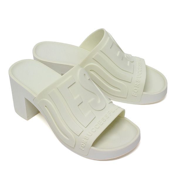 25SSモデル ディーゼル DIESEL レディース ロゴ+ヒールサンダル【オフ