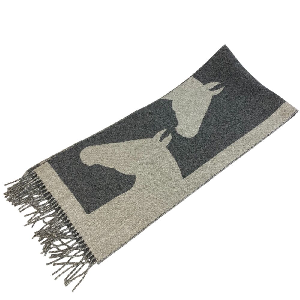 エルメス♡ラブストーリー♡マフラー♡美品♡グレー HERMESエルメスマフラー《ラブストーリー》グレー