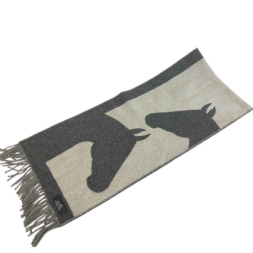 HERMES エルメス ラブストーリー マフラー グレー ユニセックス - メルカリ