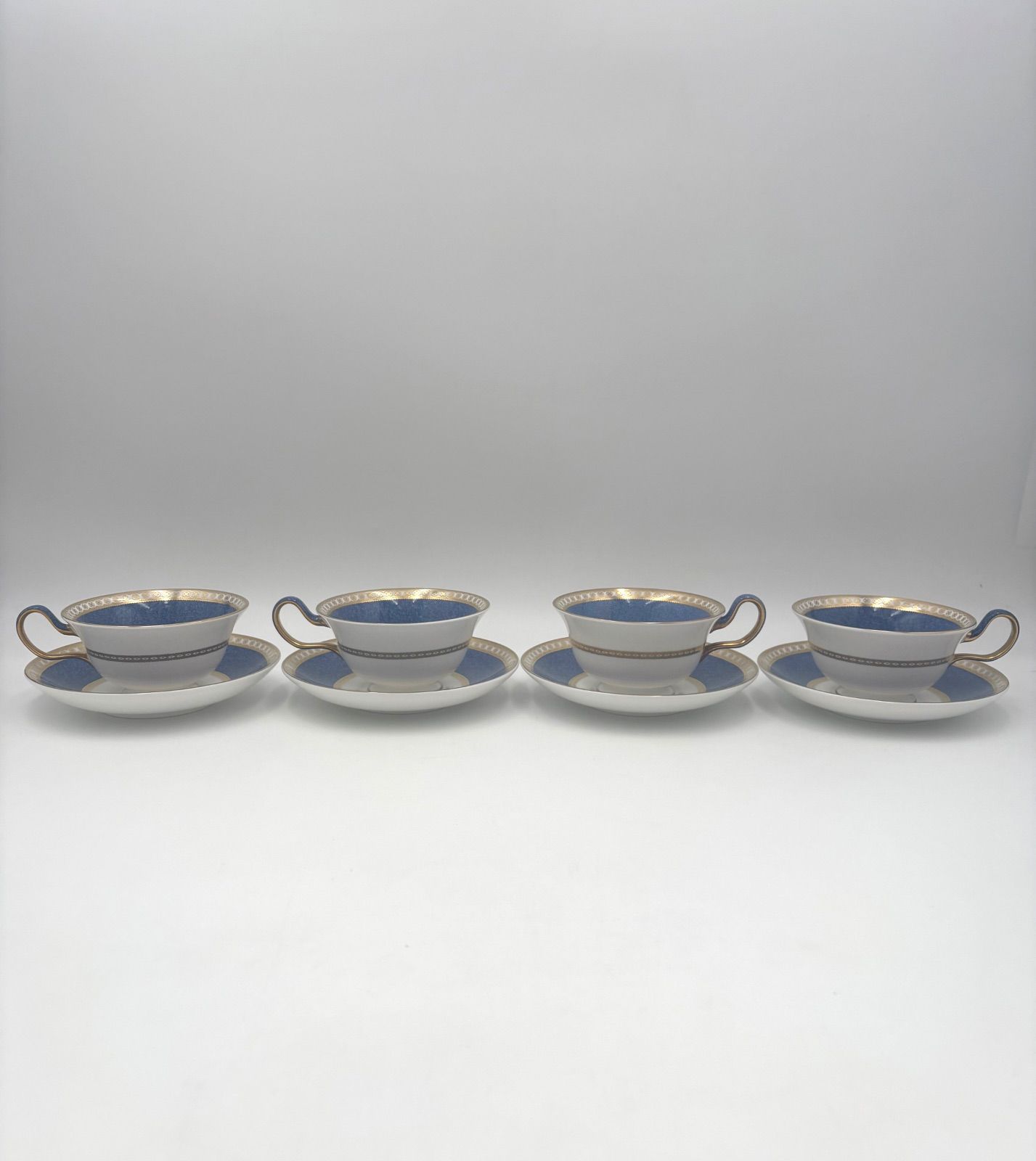 ウェッジウッド ユーランダー パウダーブルー カップ-ソーサー 7客セット