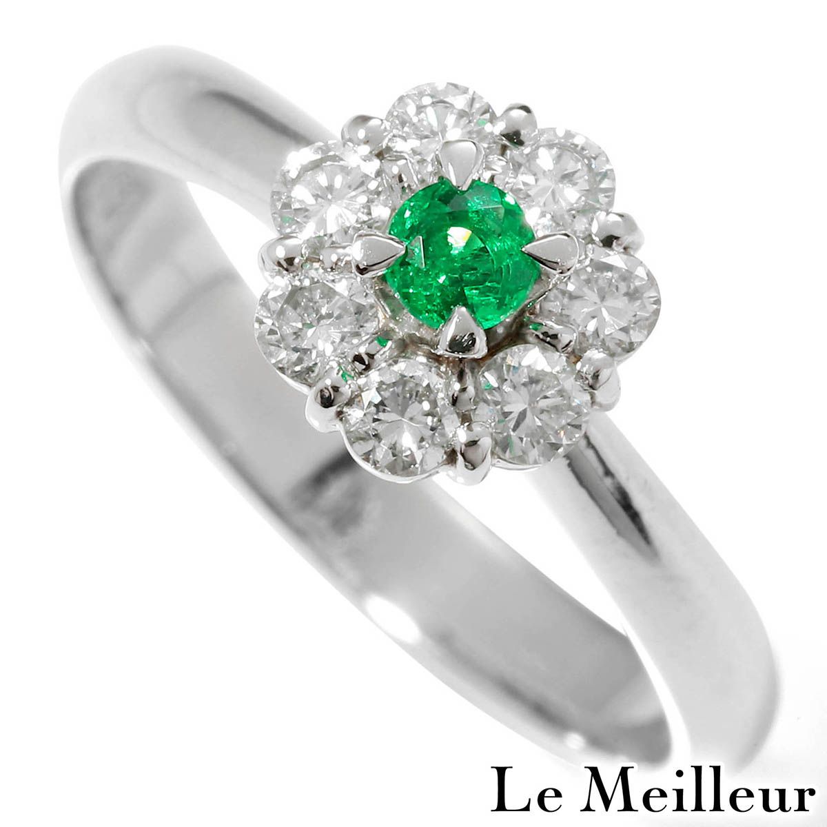 新品仕上済】 エメラルド ダイヤモンド 0.35ct プラチナ Pt900 
