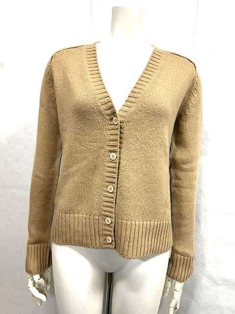 PRADAベージュとイエローのVネックカーディガン Prada Cashmere Cardigan | Saks Fifth Avenue