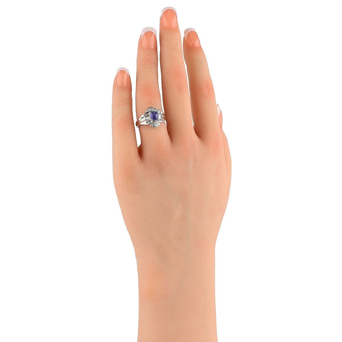 スターサファイア 1.10ct ダイヤモンド 0.37ct プラチナ Pt900 リング 