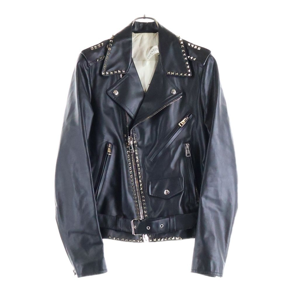 VALENTINO (ヴァレンティノ) ロックスタッズ 中綿 WZIP レザー ダブル