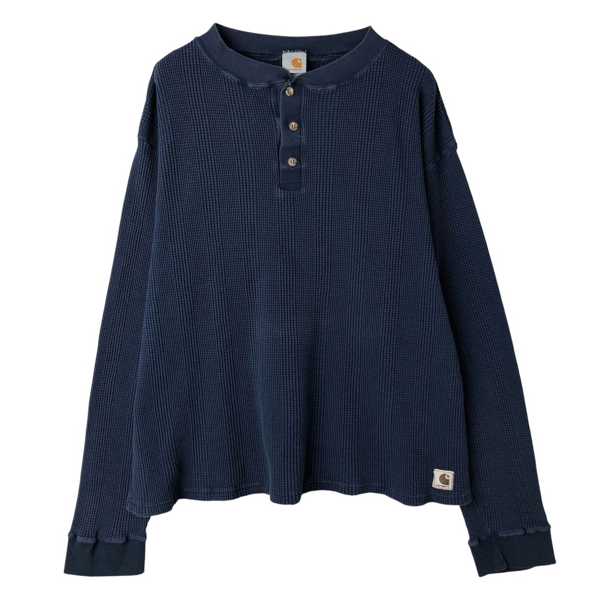 古着 カーハート Carhartt ヘンリーネック サーマルロンT ワッフル