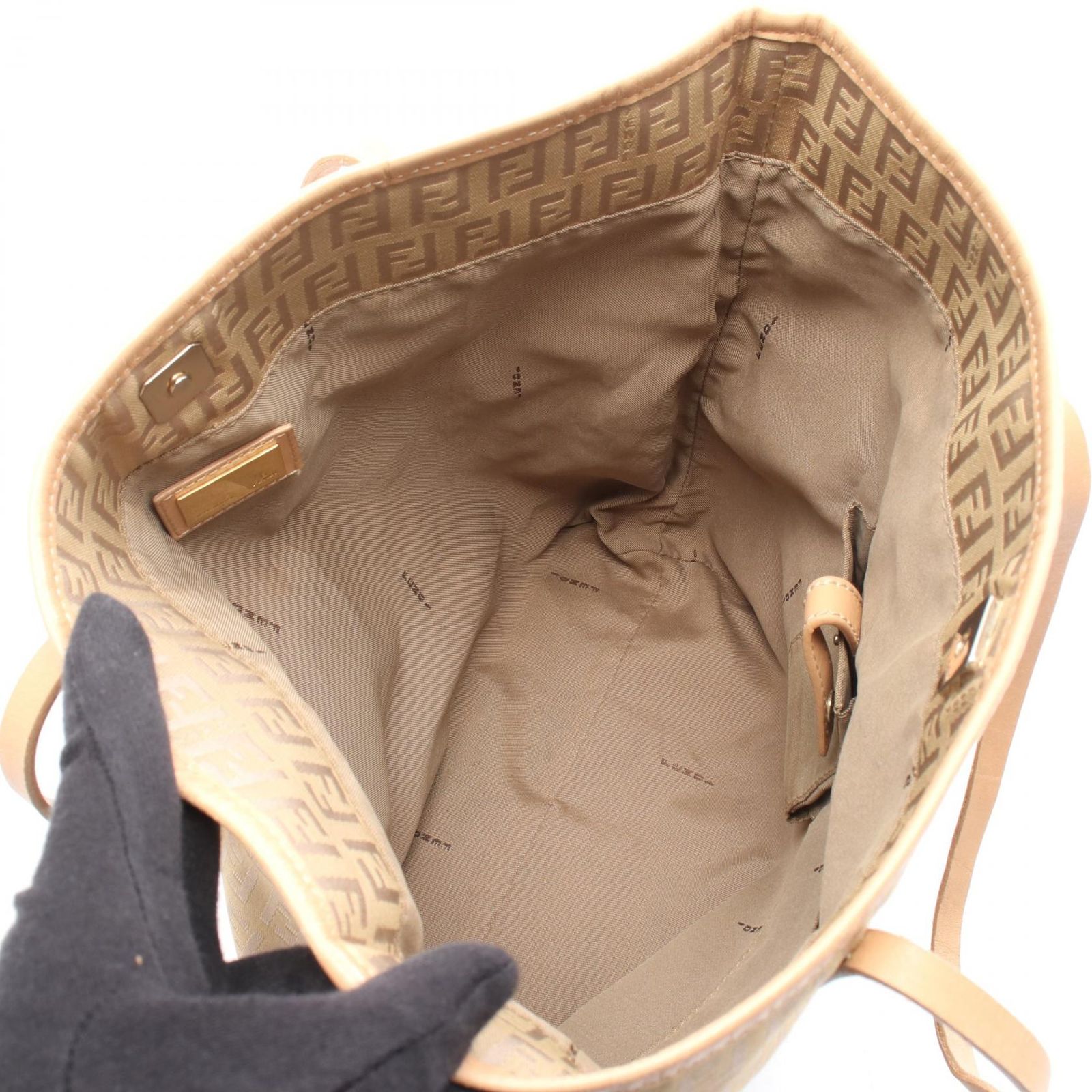 フェンディ FENDI トートバッグ ズッキーノ ベージュ キャンバス