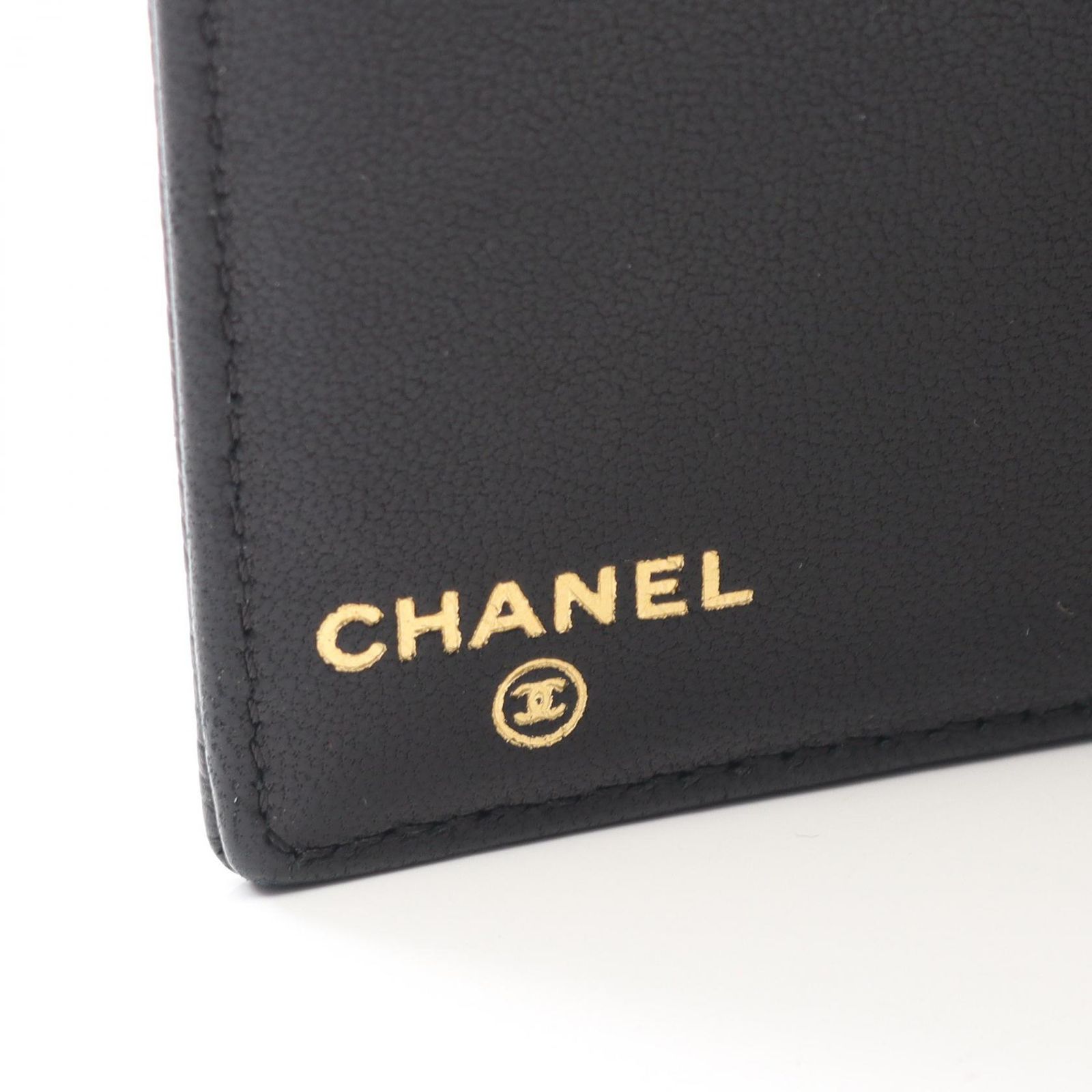 シャネル CHANEL 二つ折り長財布 ココマーク ブラック レザー ココ
