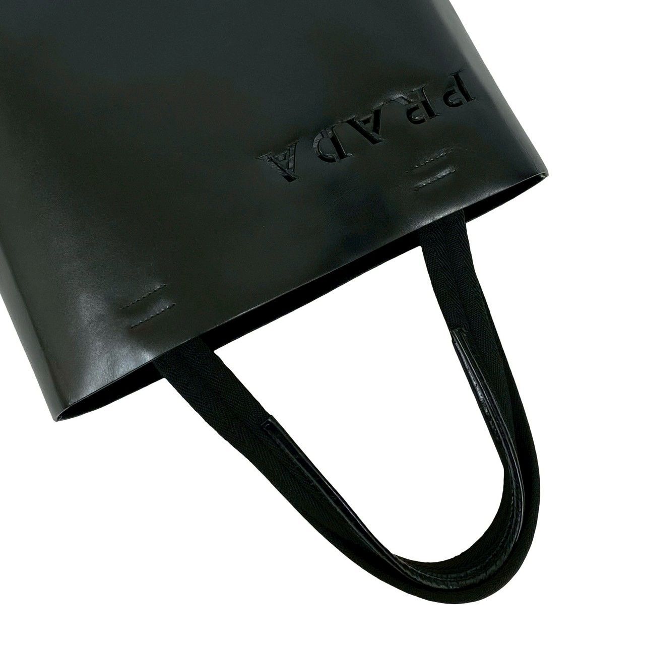 極 美品 希少品 カード付 PRADA プラダ ロゴ 型抜き レザー 本革