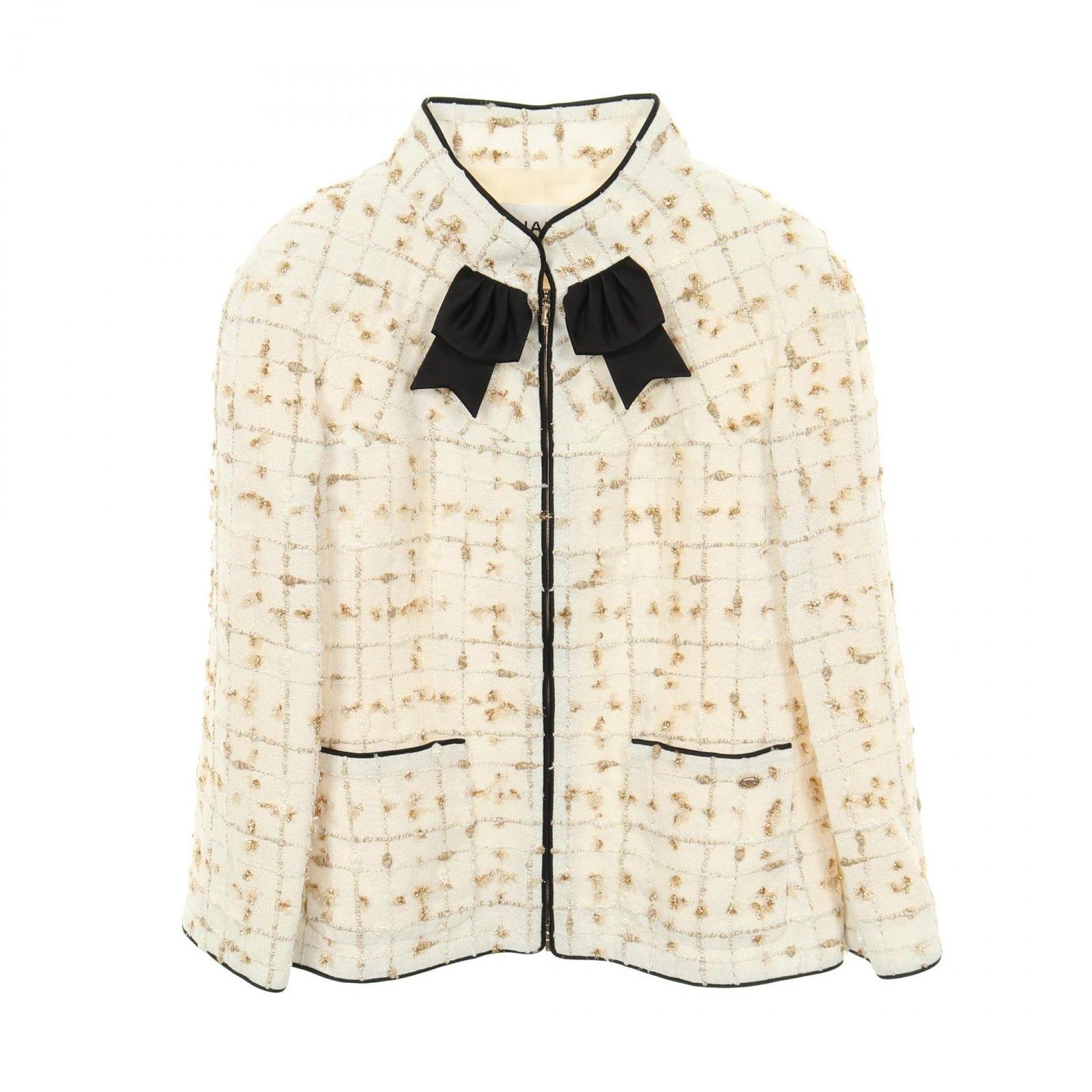 シャネル CHANEL ココマークボタン ツイード ホワイト ナイロン  