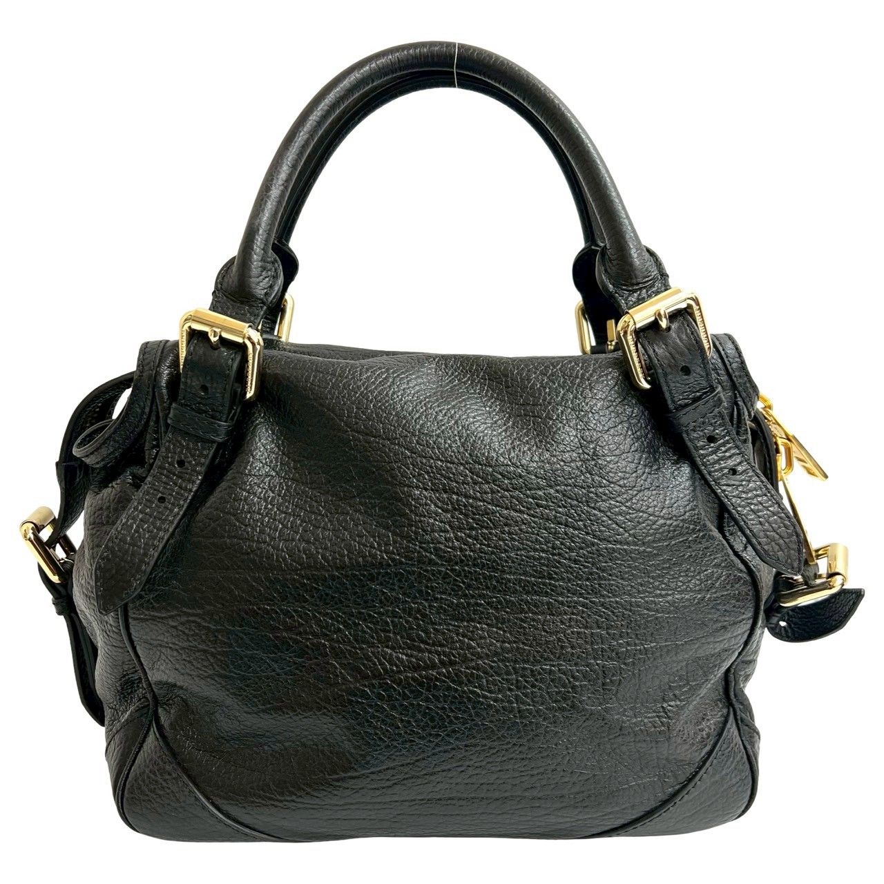 極 美品 BURBERRY バーバリー ロゴ プレート 金具 レザー 本革