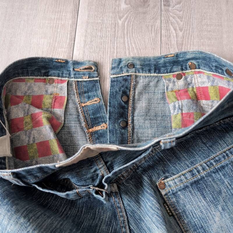 Sugar Cane Straight Jeans W34 Made in Japan Selvedge Denim Buckle